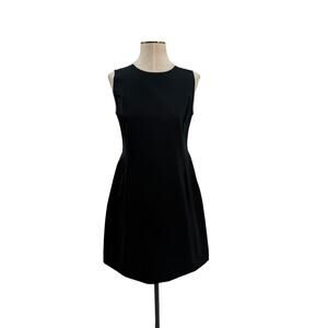'S Max Mara Black Contrast Trim Shift Dress Sleeveless Italy Size US 6‎